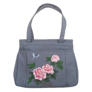 vintage 60's hand painted tote bag